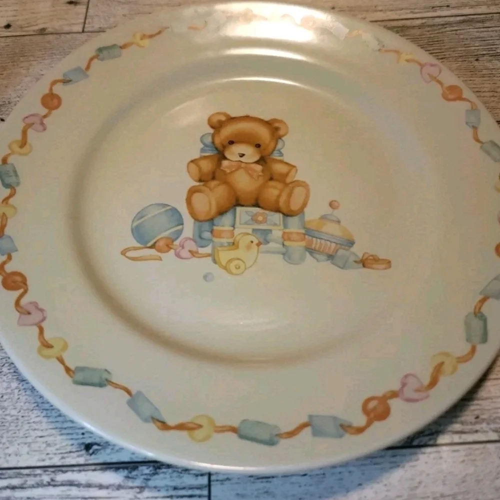 Vtg Hallmark  Bear Cup And Plate Set Cream  Japan Baby
